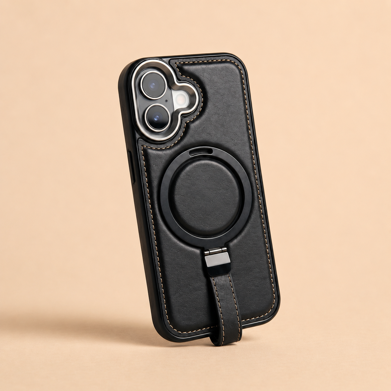Heritage Ring-Stand Leather Case — iPhone 17