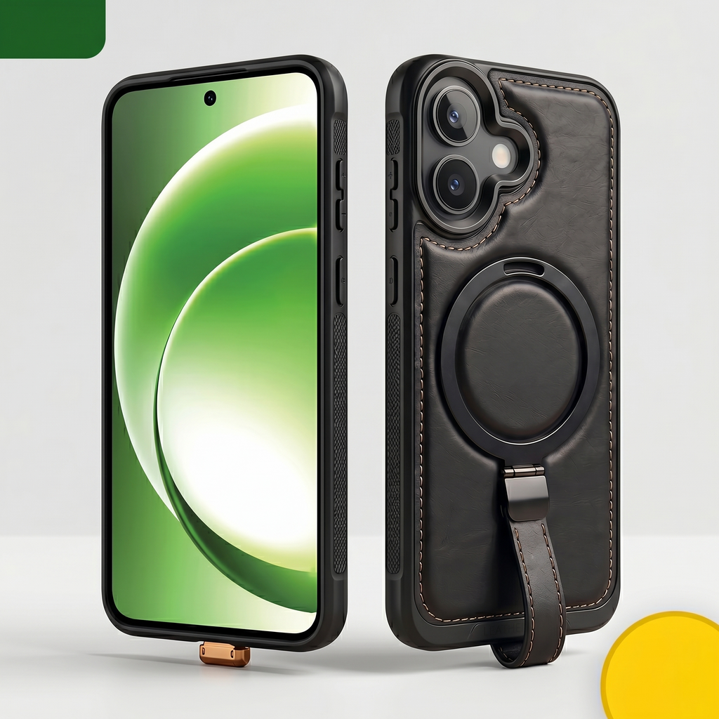 Heritage Ring-Stand Leather Case — iPhone 17