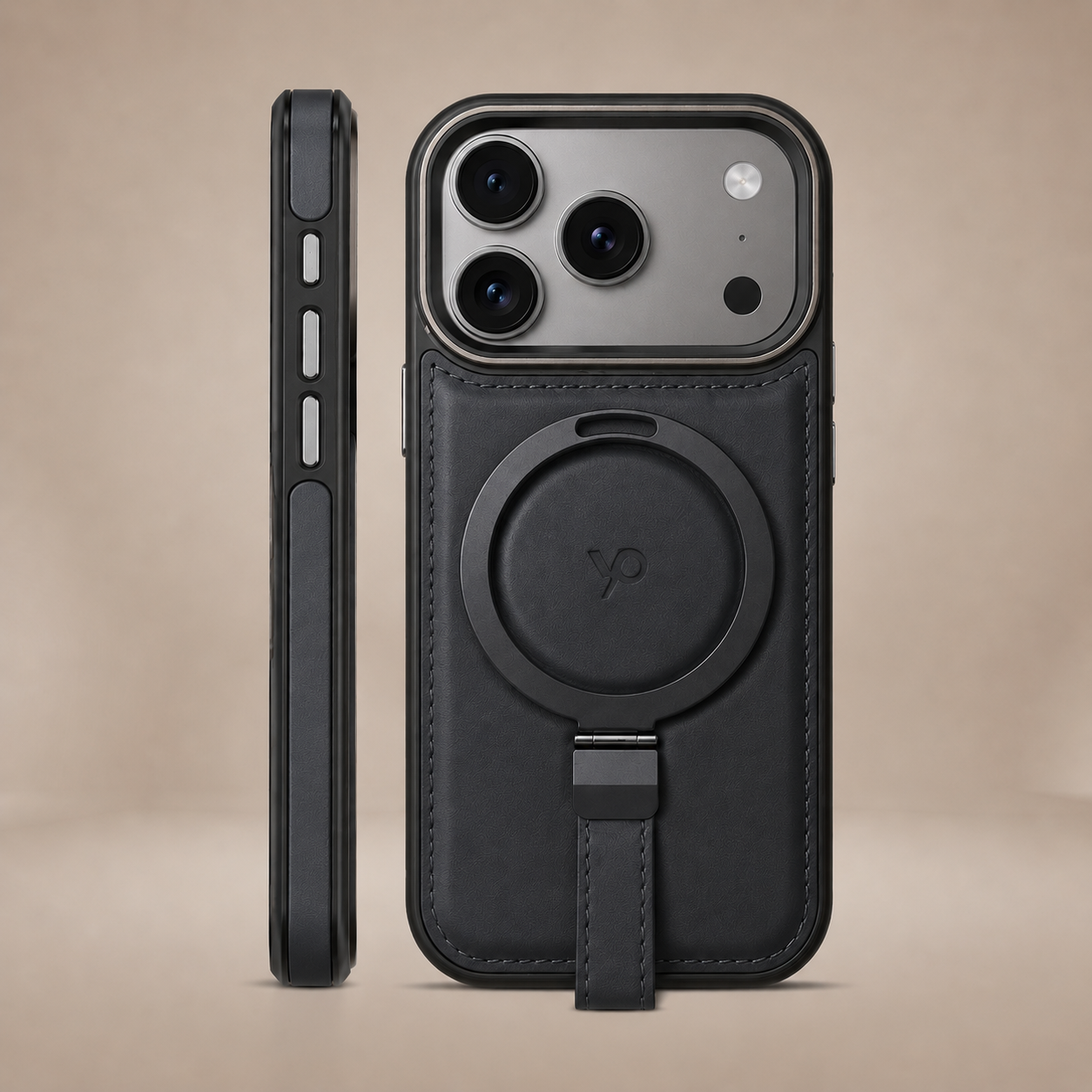 Heritage Ring-Stand Leather Case — iPhone 17 Pro
