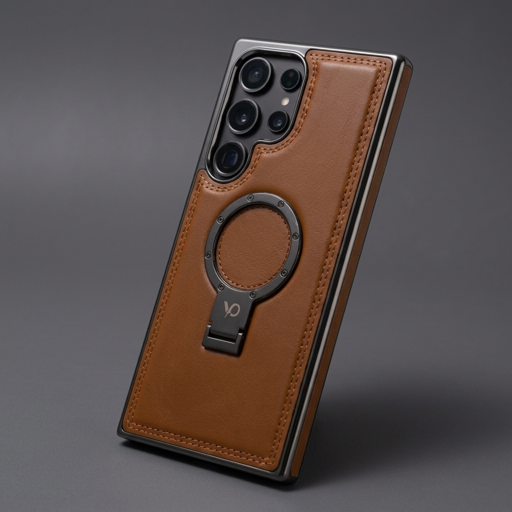 Heritage Metal-Ring Leather Case — Samsung S25 Ultra