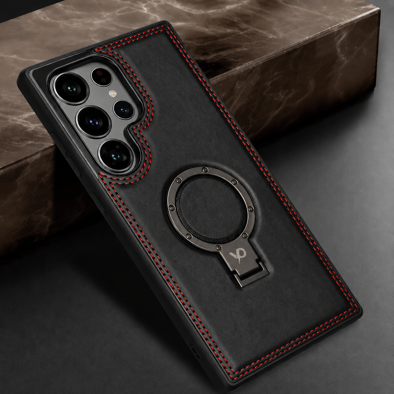 Heritage Metal-Ring Leather Case — Samsung S24 Ultra