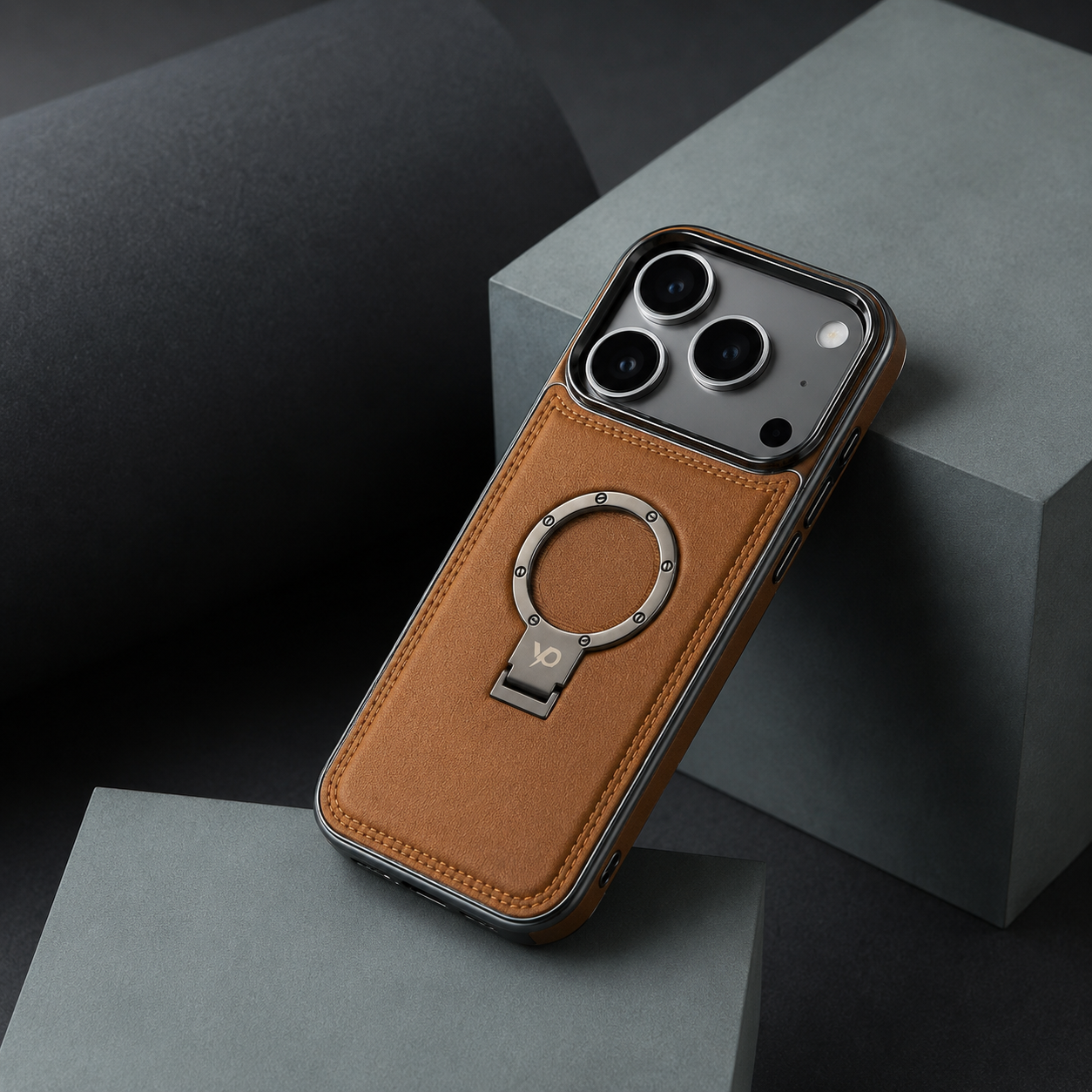 Heritage Metal-Ring Leather Case — iPhone 17 Pro Max