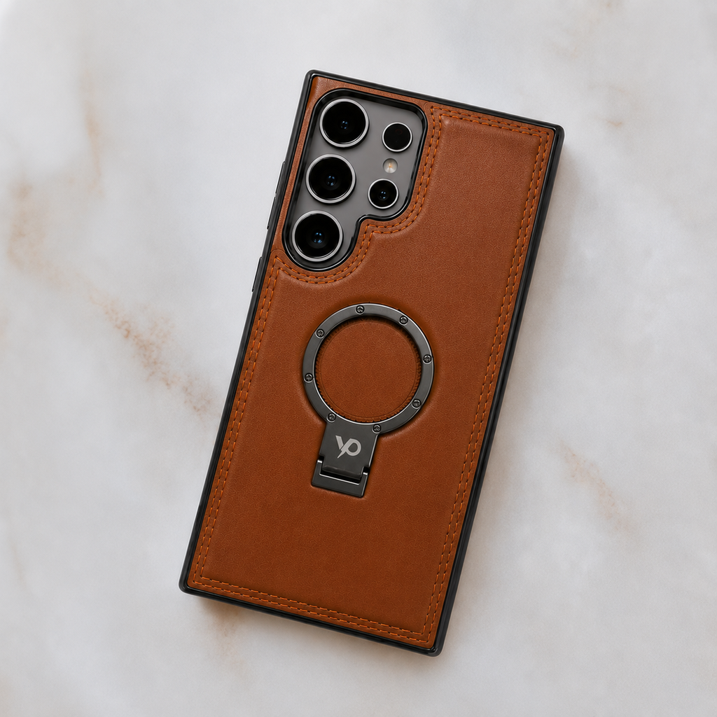 Heritage Metal-Ring Leather Case — Samsung S24 Ultra