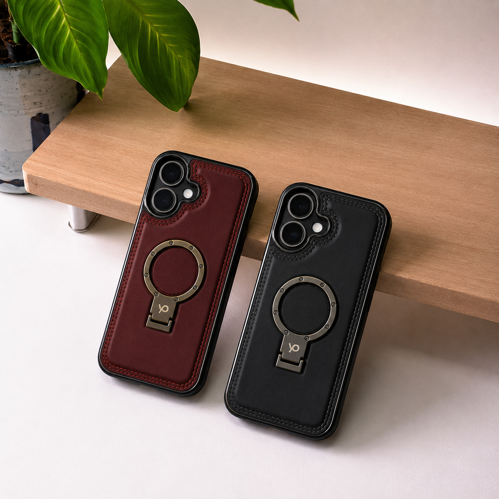 Heritage Metal-Ring Leather Case — iPhone 17