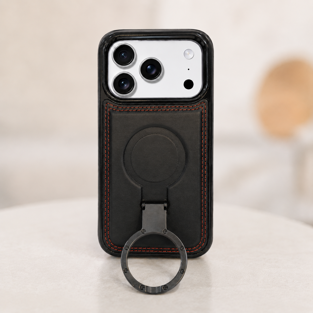 Heritage Metal-Ring Leather Case — iPhone 17 Pro