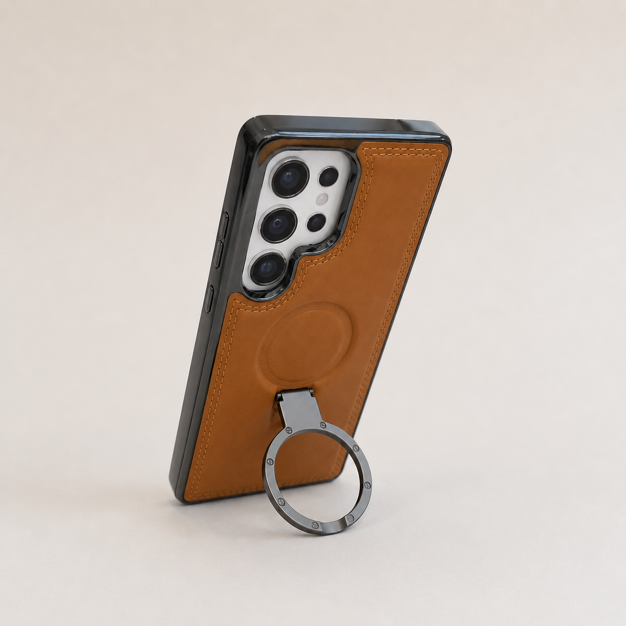 Heritage Metal-Ring Leather Case — Samsung S25 Ultra