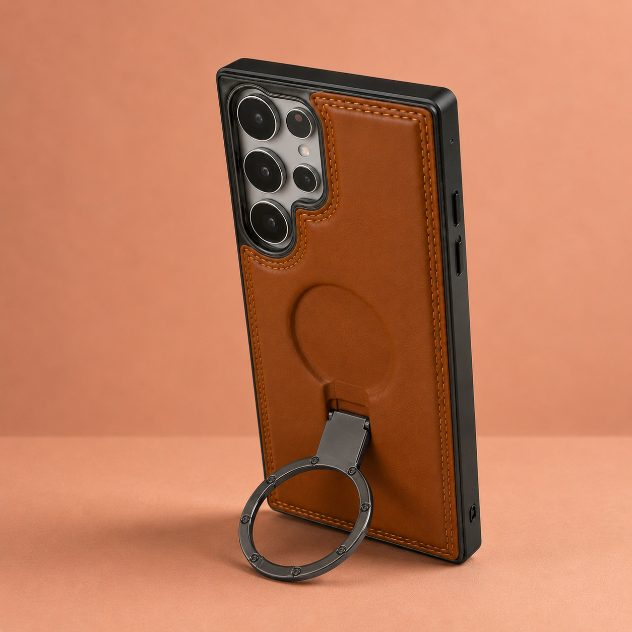 Heritage Metal-Ring Leather Case — Samsung S26 Ultra