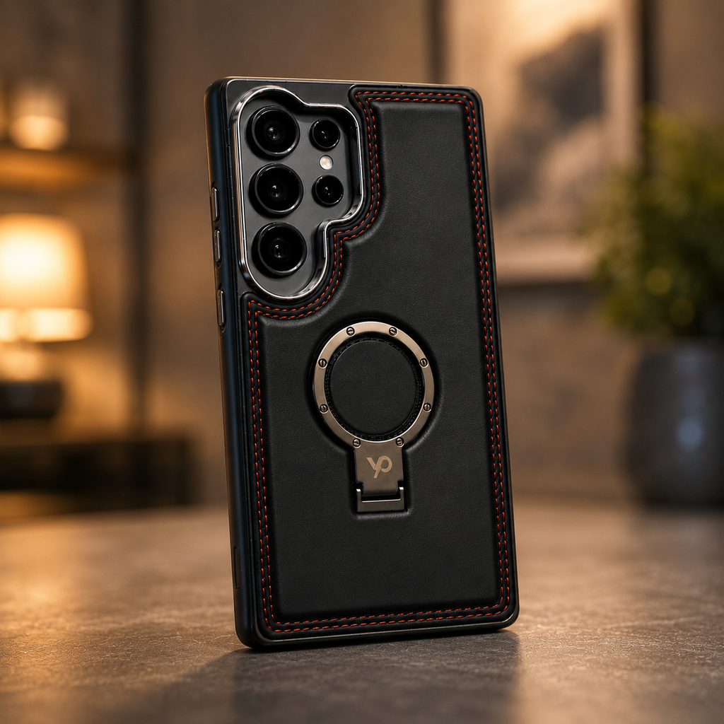Heritage Metal-Ring Leather Case — Samsung S26 Ultra