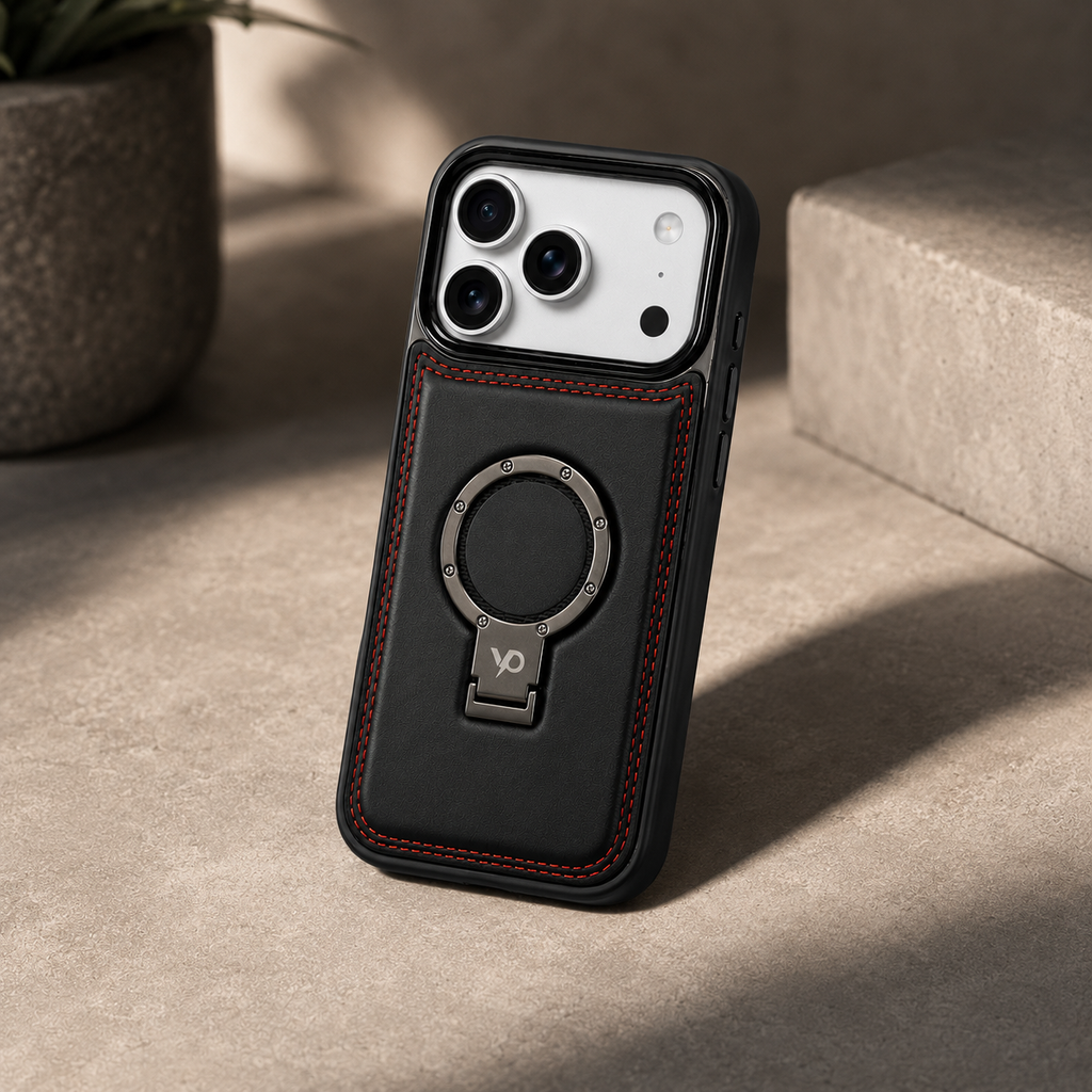 Heritage Metal-Ring Leather Case — iPhone 17 Pro