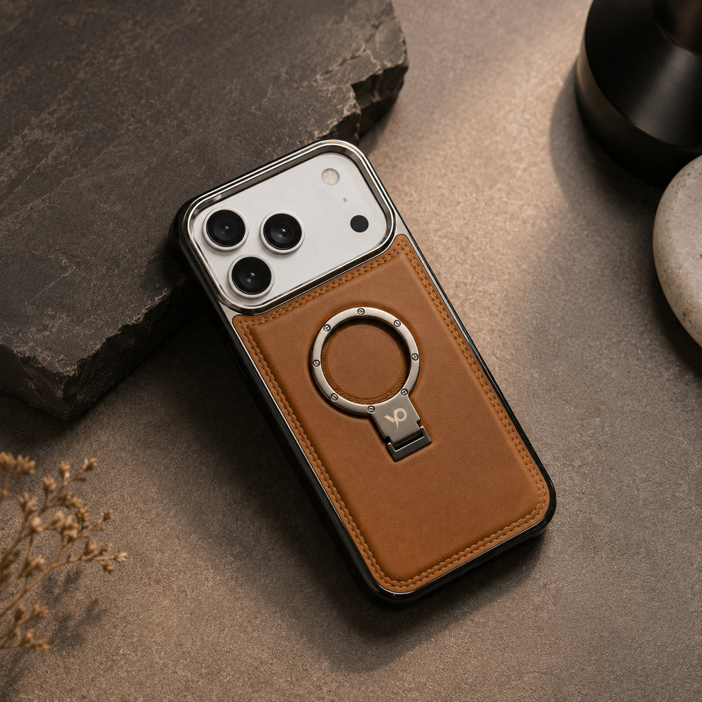 Heritage Metal-Ring Leather Case — iPhone 17 Pro Max