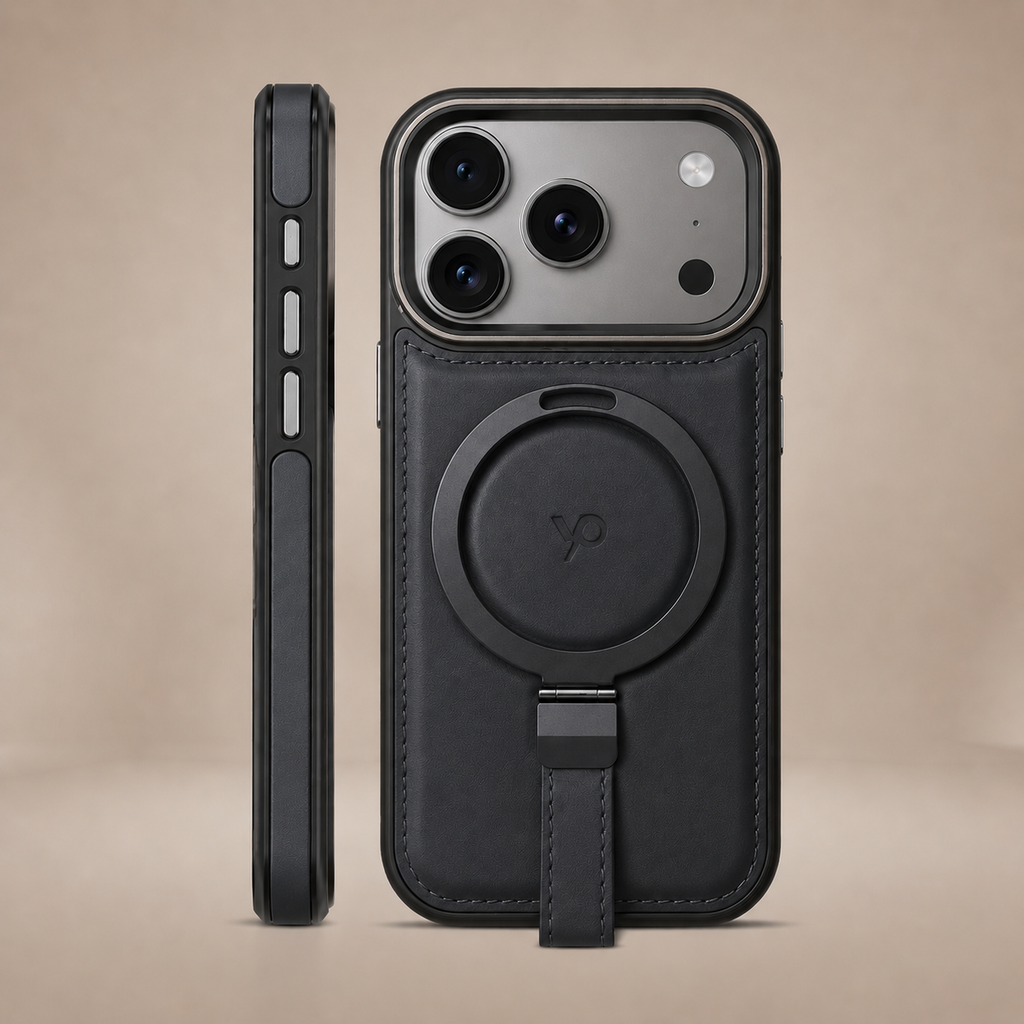 Heritage Ring-Stand Leather Case — iPhone 17 Pro Max
